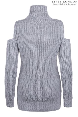 Lipsy Love Michelle Keegan Cold Shoulder Roll Neck Jumper